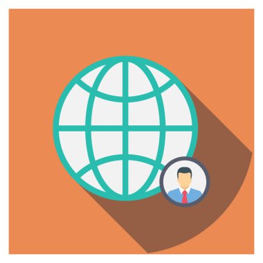 Dünya & Ağ için Başlangıç Düz simgesi 