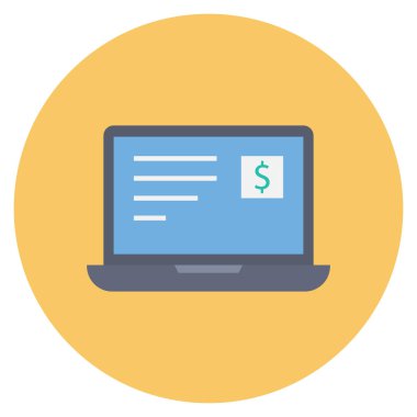 Dizüstü bilgisayardaki dolar işareti vektör gösterimi