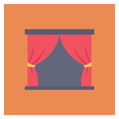 düz simge perdeleri vektör illüstrasyonu