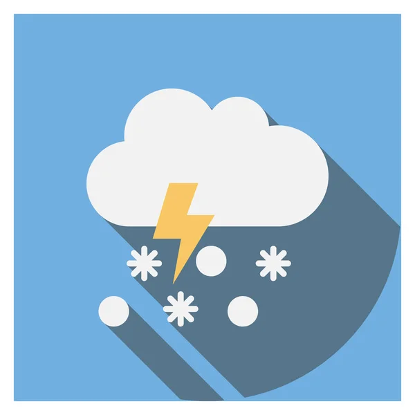 雲と雪のための天気フラットアイコン — ストックベクタ