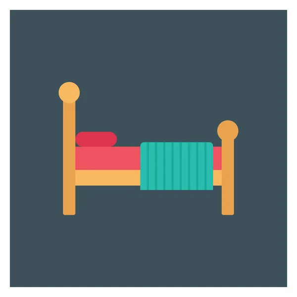 Furniture Flat Icons Mattress Wooden — 스톡 벡터