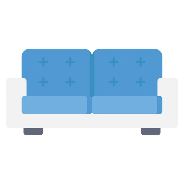 Möbel Flache Symbole Für Couch Sitzmöbel — Stockvektor