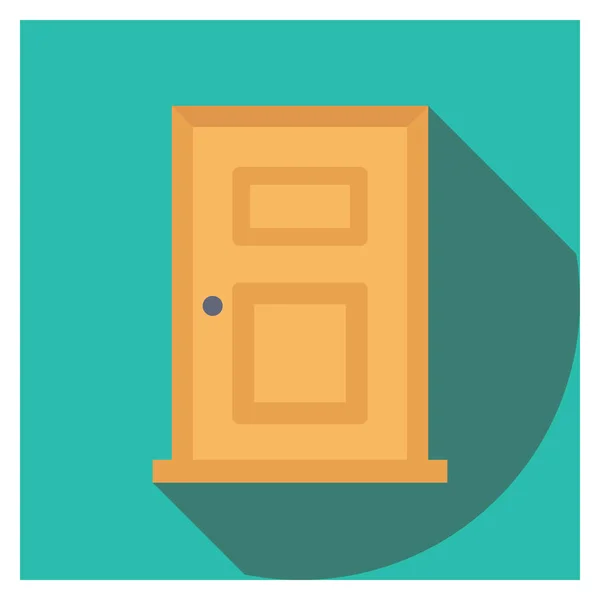 Furniture Ikon Datar Untuk Pintu Masuk Pintu Kayu - Stok Vektor