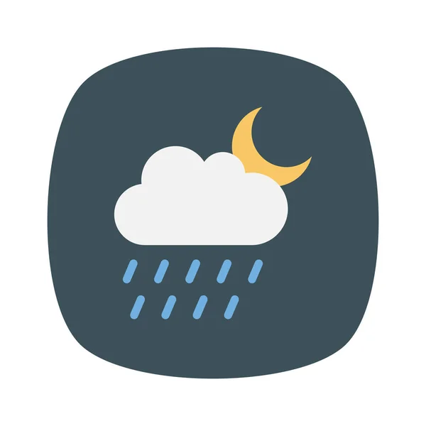 Day Night Flat Icons Cloud Rain — Stock Vector