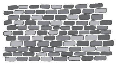 Vektör izole çizgi deseni bir tuğla duvar