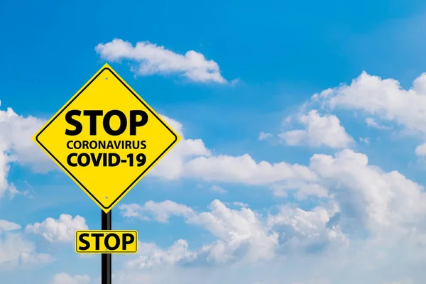 Stopp Warnschild Coronavirus Covid — Stockfoto