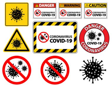 Uyarı işareti, uyarı salgını Coronavirus covid 19 