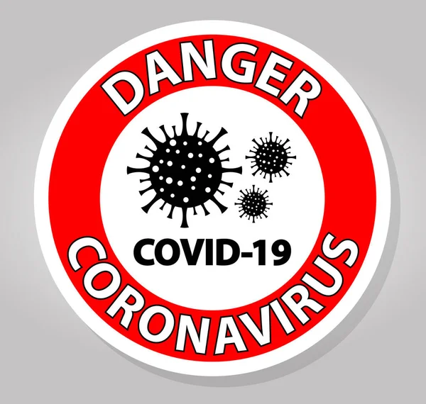 Warnzeichen Vorsicht Ausbruch Coronavirus Covid — Stockvektor