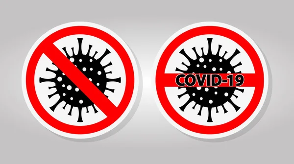 Warning Sign Caution Outbreak Coronavirus Covid — Stock Vector