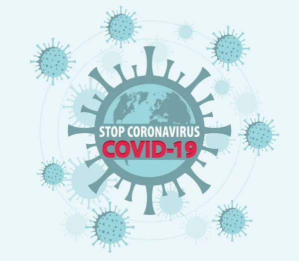 Coronavirus Covid Auf Der Erde Stoppen — Stockvektor
