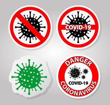 Uyarı işareti, uyarı salgını Coronavirus covid 19 