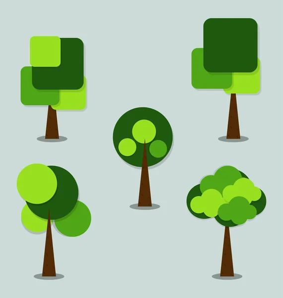 Símbolos Icono Árbol Verde Con Hojas Hermosas Ilustración Vectorial — Archivo Imágenes Vectoriales