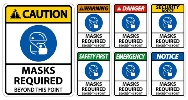 Máscaras Símbolo Necesarias Más Allá Este Signo Punto — Archivo Imágenes Vectoriales