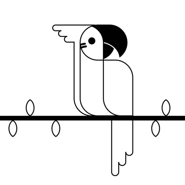 Vetor de papagaio-arara. Ícone de vetor de pássaro papagaio em estilo plano —  Vetores de Stock