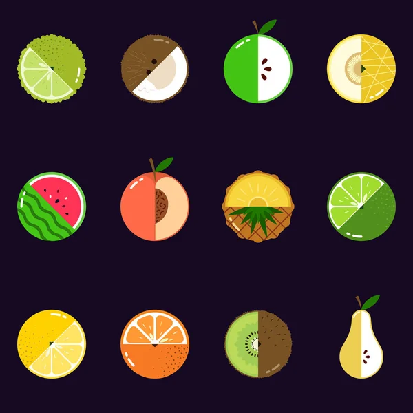 Fruits diversely oriented seamless vector pattern isolated