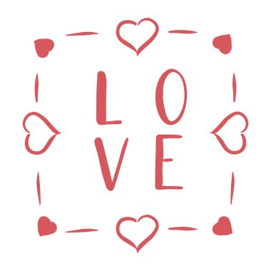 LOVE hand lettering card - handmade calligraphy. scalable and editable vector illustration.