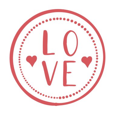 LOVE stamp cards - handmade calligraphy. scalable and editable vector illustration.