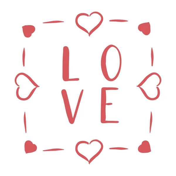 LOVE hand lettering card - handmade calligraphy. scalable and editable vector illustration.