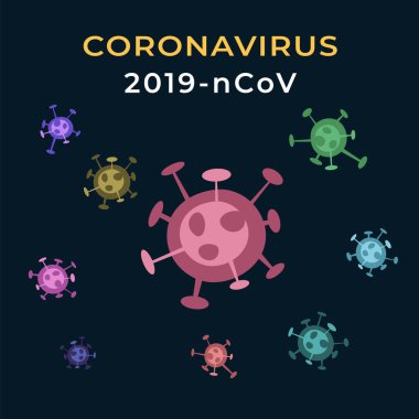 Coronavirus Bakteri Hücreleri Simgesi, COVID-19. İzole Vektör Simgesi