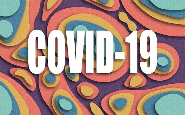 Beyaz Yazıt COVID-19 çok renkli arkaplan afişi