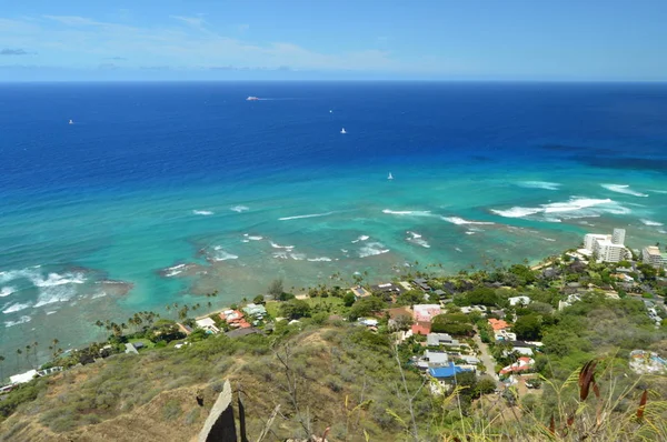 Waikiki Seen Diamond Head Oahu Hawaii Usa Eeuu — Stock Photo, Image