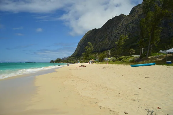 Majestic Incredible White Beaches July 2017 Oahu Hawaii Usa Eeuu — Stock Photo, Image
