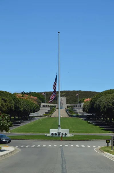 Honolulu mezarlığı 'nda Fallen Anıtı. 10 Temmuz 2017. Oahu, Hawaii, ABD, eeuu.