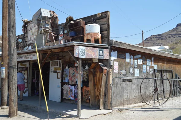 Oatman Negozio Souvenir Con Bara Sulla Route Strada Giugno 2017 — Foto Stock