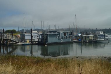 Sausalito San Francisco yakınındaki bir çok canlı renkler ile evleri devam ettiğin sürece. 30 Haziran 2017 Sausalito San Francisco California. Amerika Birleşik Devletleri. Eeuu
