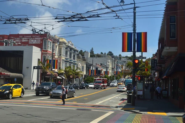 Yürümek San Francisco Sokaklarında Castro Mahallesi Bulacağız Tatil Arquietectura Haziran — Stok fotoğraf