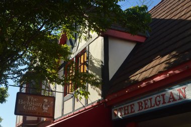 Solvang restoranlar: Onun tipik Contructions tarihi Danimarka ile Danimarkalılar tarafından kurulan pitoresk bir köy. 03 Temmuz 2017. Solvang, California. Eeuu. ABD.