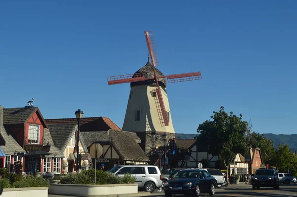 Typical Danish Mill Solvang Picturesque Village Founded Danes Typical Contructions — Stock Photo, Image