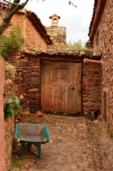 Porte Entrée Antiquisime Une Maison 19Ème Siècle Dans Village Pittoresque — Photo