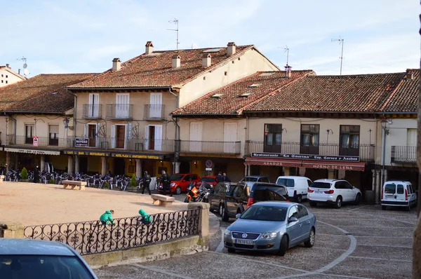 Wunderschönen Platz Der Stadt Riaza Wiege Der Roten Dörfer Zusätzlich — Stockfoto