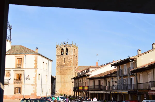 Wonderful Square Town Riaza Cradle Red Villages Addition Beautiful Medieval — Stock Photo, Image