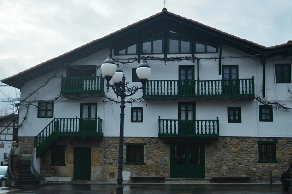 Maravilhosa Casa Típica País Basco Parque Natural Gorbeia Arquitetura Paisagens — Fotografia de Stock