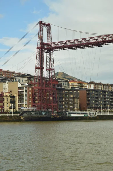 Getxo Bridge Maravilhosa Obra Arquitetônica Que Permite Comunicação Entre Getxo — Fotografia de Stock