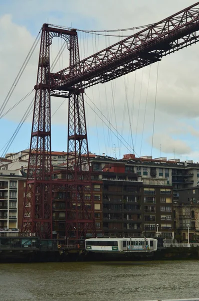 Getxo Bridge Maravilhosa Obra Arquitetônica Que Permite Comunicação Entre Getxo — Fotografia de Stock