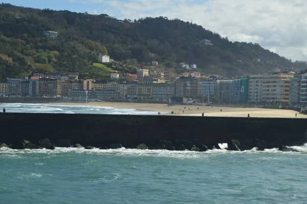 Magnifique Vue Sur Plage Ondarreta San Sebastian Paysages Voyage Nature — Photo