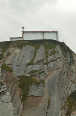 Güzel Kilisesi, San Telmo.I filme sekiz Bask Surnames.Playa de Itzurun. Mimari manzara seyahat. Zumaia Guipouzcoa Bask Ülkesi İspanya.