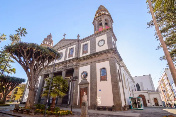 Cathedral of San Cristobal De La Laguna Neogotico in its Main and Neoclassical Corps in the Remedios Square. April 13, 2019. La Laguna, Santa Cruz De Tenerife Spain Africa. Travel Tourism Street Photography.
