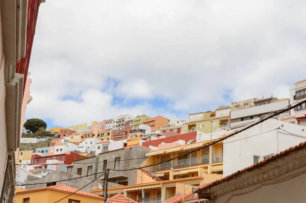 Pintorescas Casas Colgando Del Lado Una Montaña San Sebastián Gomera —  Fotos de Stock