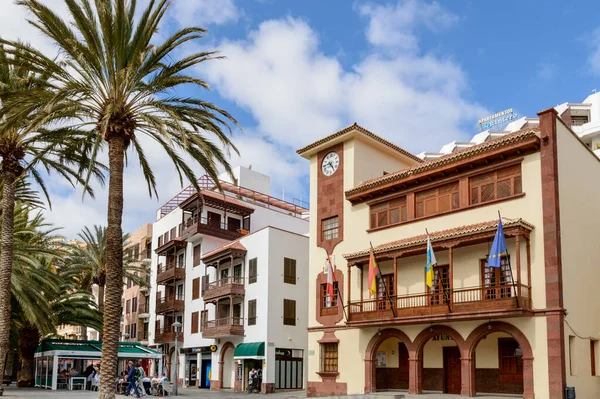 Nice Fachada Principal Edifício Câmara Municipal Colonial San Sebastian Gomera — Fotografia de Stock