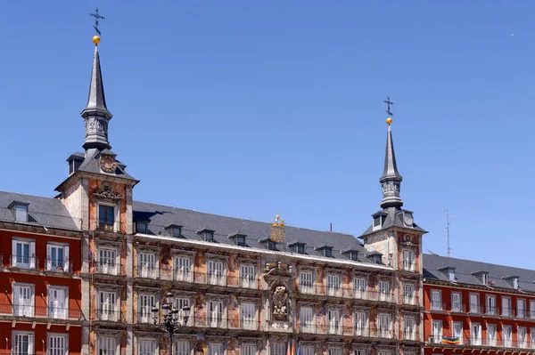 Bellissimo Edificio Stile Madrid Los Austrias Nella Piazza Del Sindaco — Foto Stock