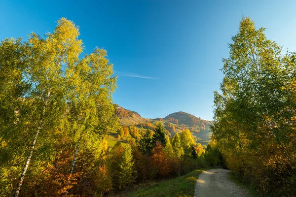 十月秋天的景色，在偏僻的山区 — 图库照片