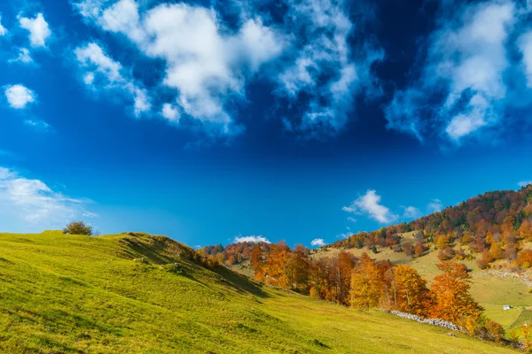 十月秋天的景色，在偏僻的山区 — 图库照片