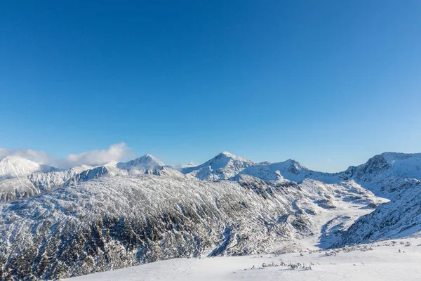 Piękny zimowy krajobraz w górach, na jasny, słoneczny dzień — Zdjęcie stockowe