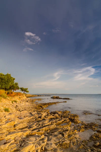 Dramáticas Nubes Tormenta Sobre Mar Adriático Croacia Verano —  Fotos de Stock