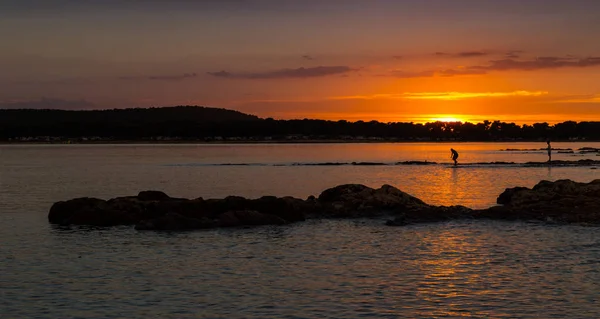 Sonnenuntergang Sturm Mit Schönen Farben Der Adriatischen Küste Sommer — Stockfoto