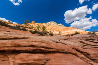 Sıcak gün batımı ışık altında parlak sahne Bryce Canyon Milli Parkı,